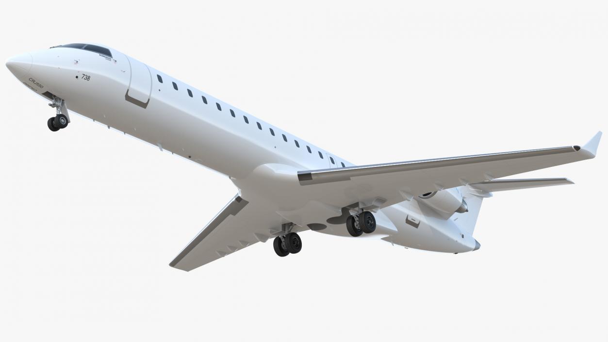 Regional Jet Bombardier CRJ550 Exterior Only 3D model