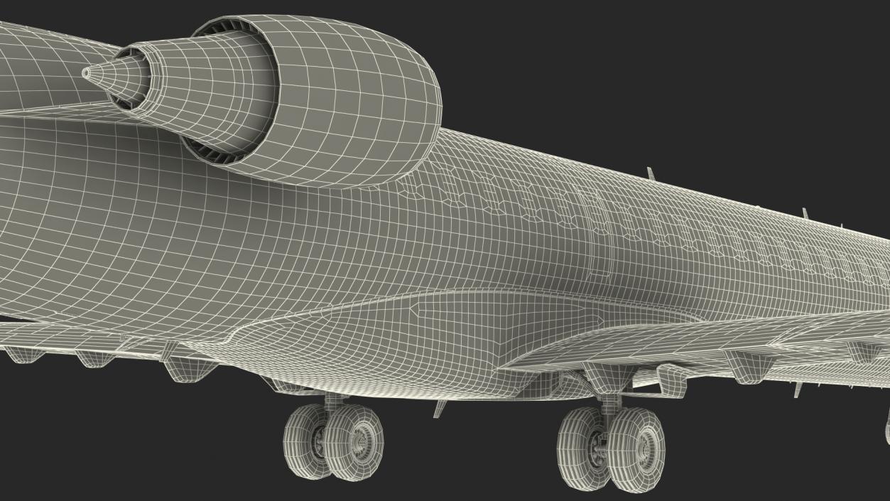 Regional Jet Bombardier CRJ550 Exterior Only 3D model