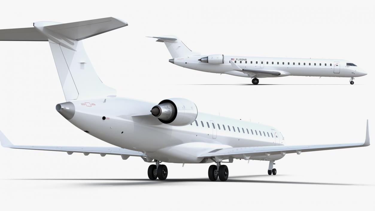 Regional Jet Bombardier CRJ550 Exterior Only 3D model