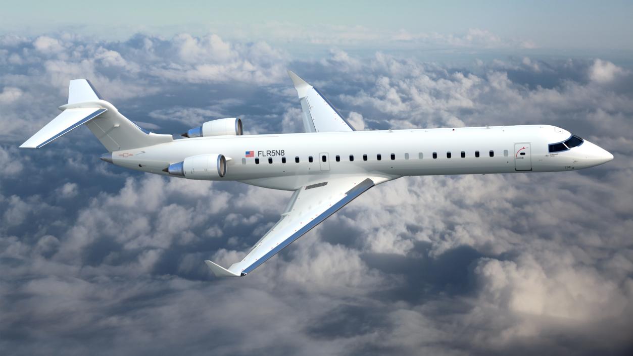 Regional Jet Bombardier CRJ550 Exterior Only 3D model