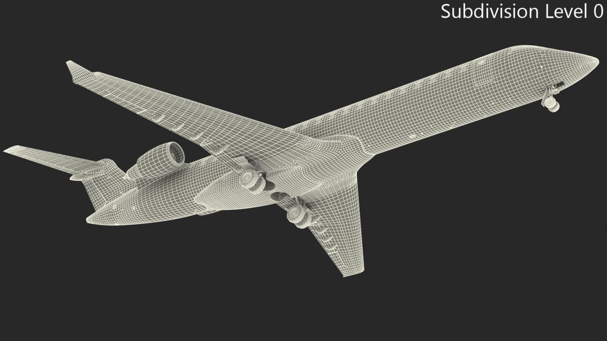 Regional Jet Bombardier CRJ550 Exterior Only 3D model