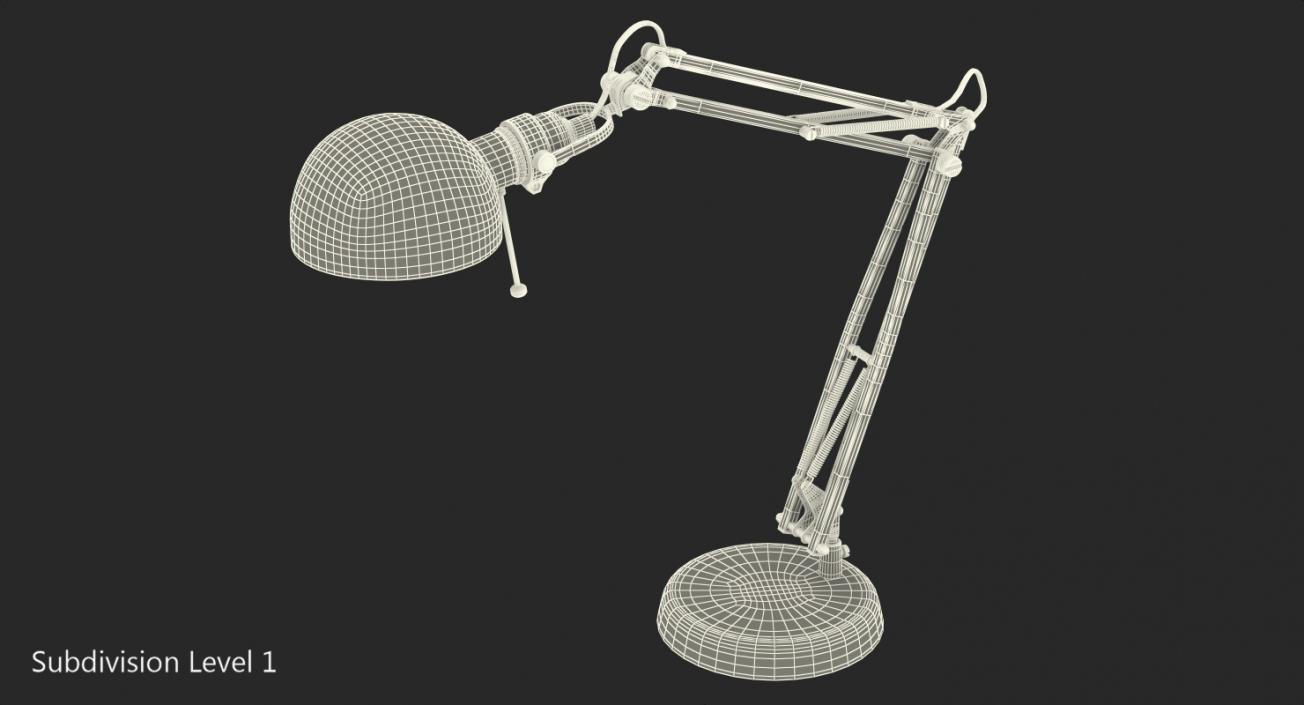 3D Chromium Desk Lamp model