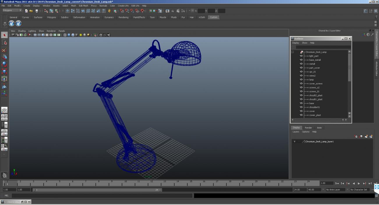 3D Chromium Desk Lamp model