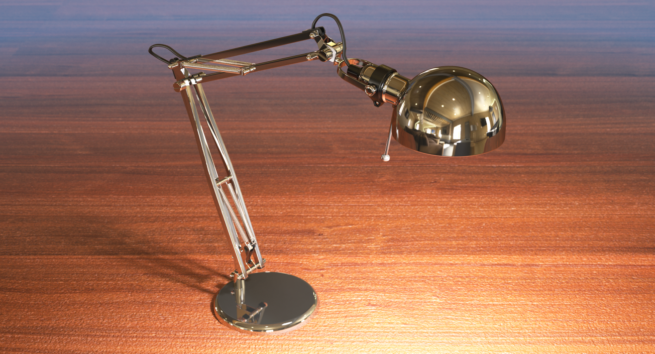 3D Chromium Desk Lamp model