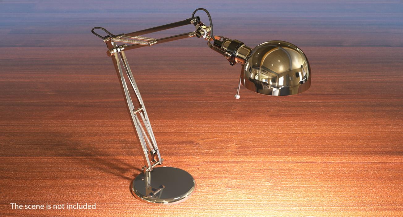 3D Chromium Desk Lamp model