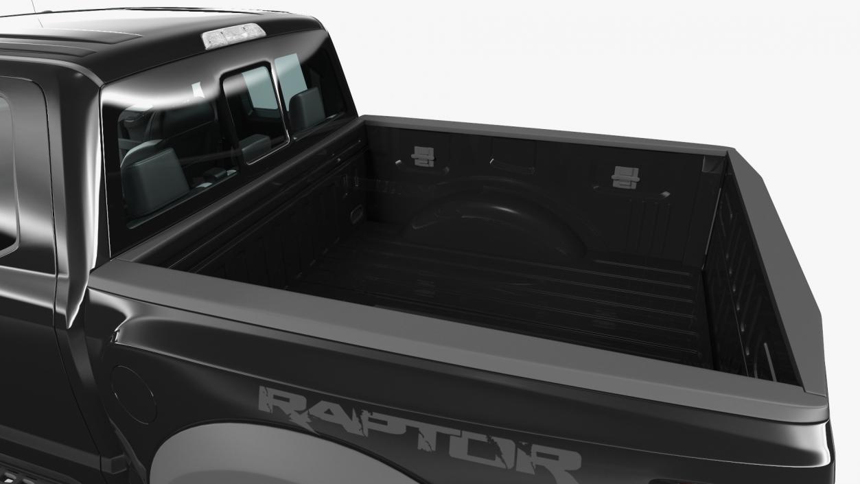 3D Black Ford F-150 Raptor 2017 model