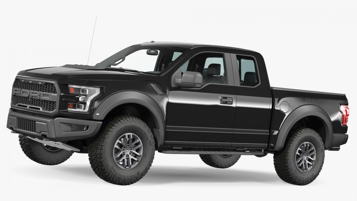 3D Black Ford F-150 Raptor 2017 model