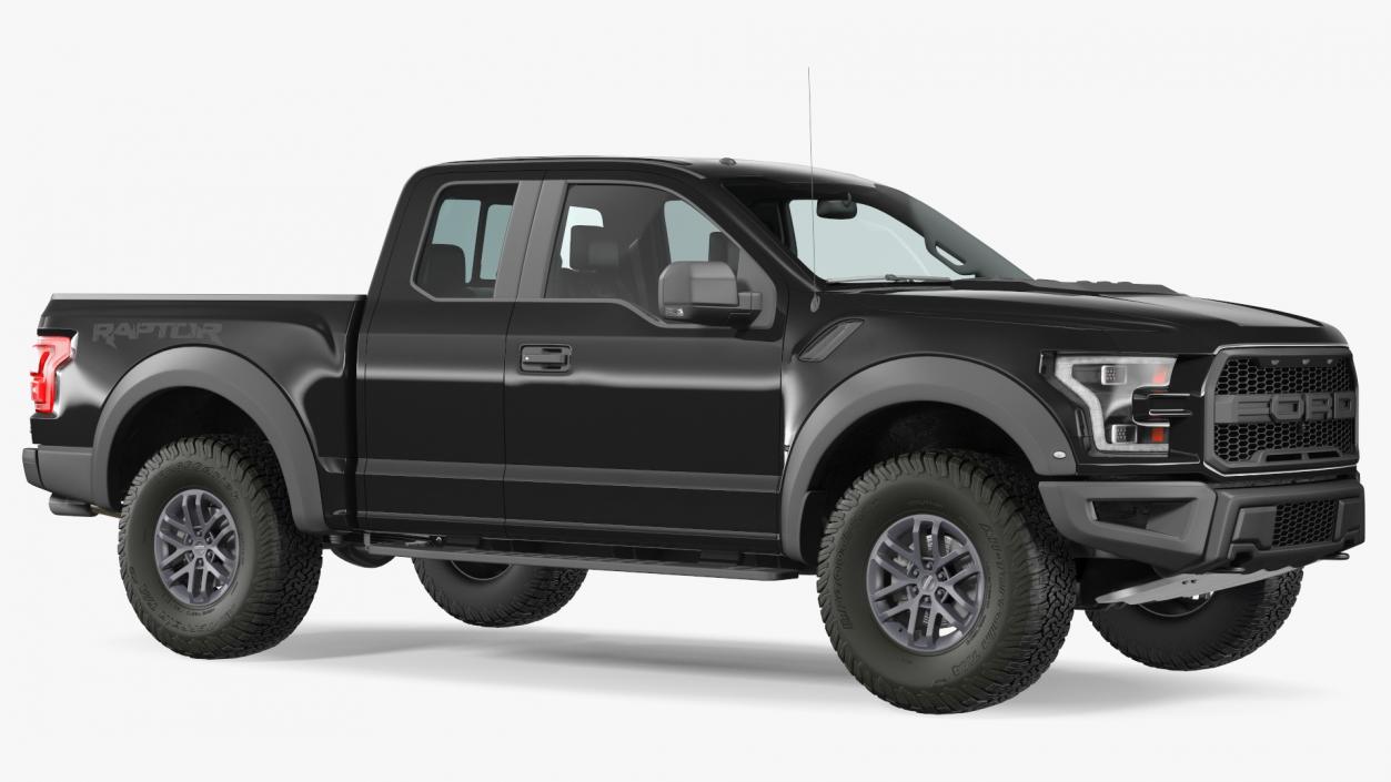 3D Black Ford F-150 Raptor 2017 model