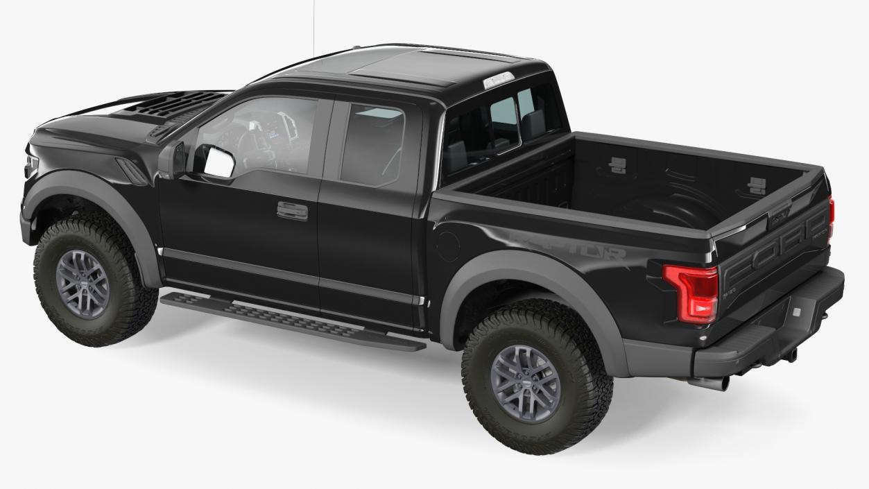 3D Black Ford F-150 Raptor 2017 model