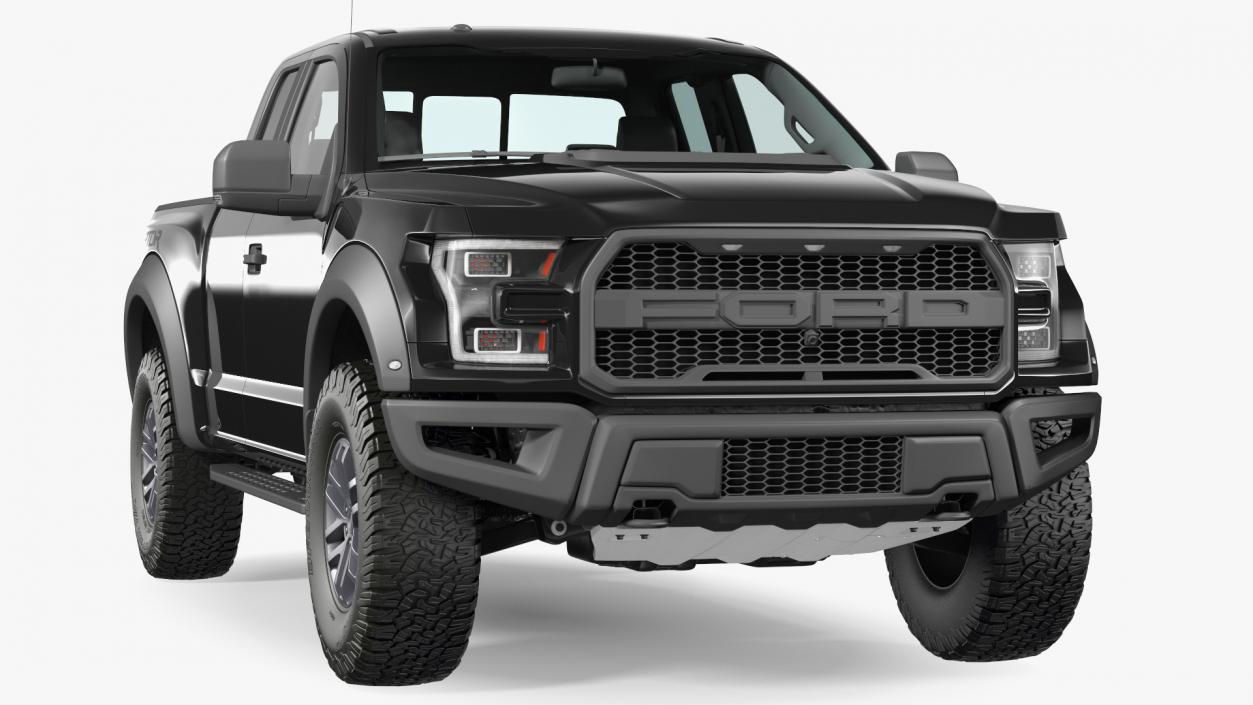 3D Black Ford F-150 Raptor 2017 model