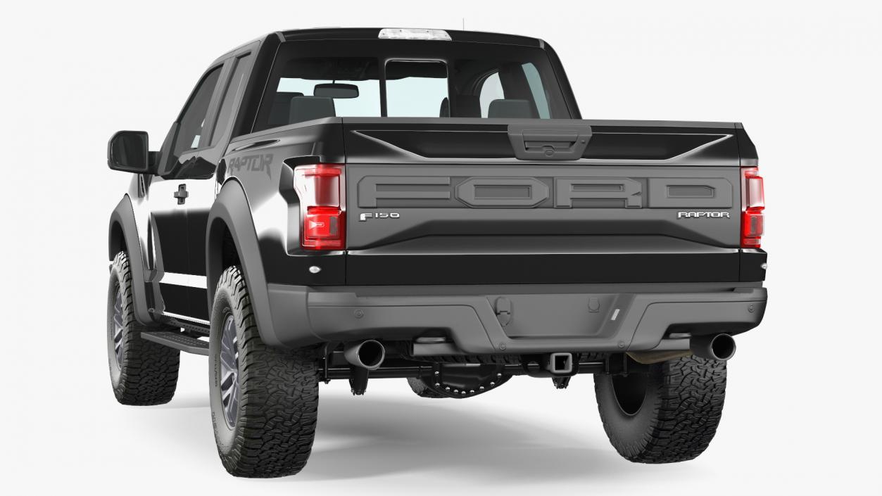 3D Black Ford F-150 Raptor 2017 model