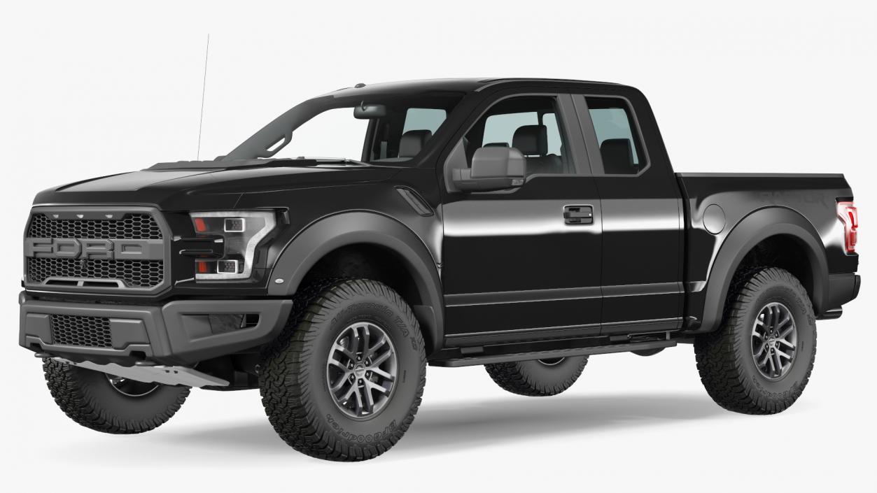 3D Black Ford F-150 Raptor 2017 model