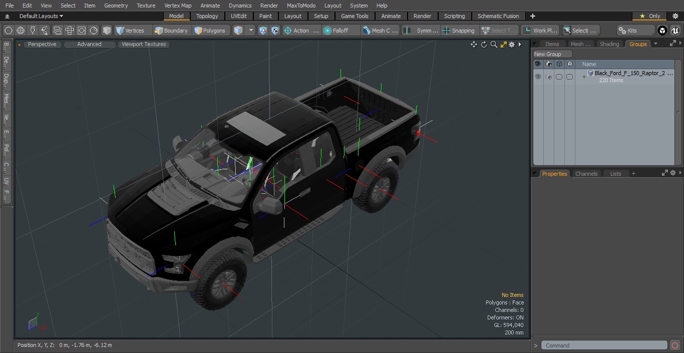 3D Black Ford F-150 Raptor 2017 model