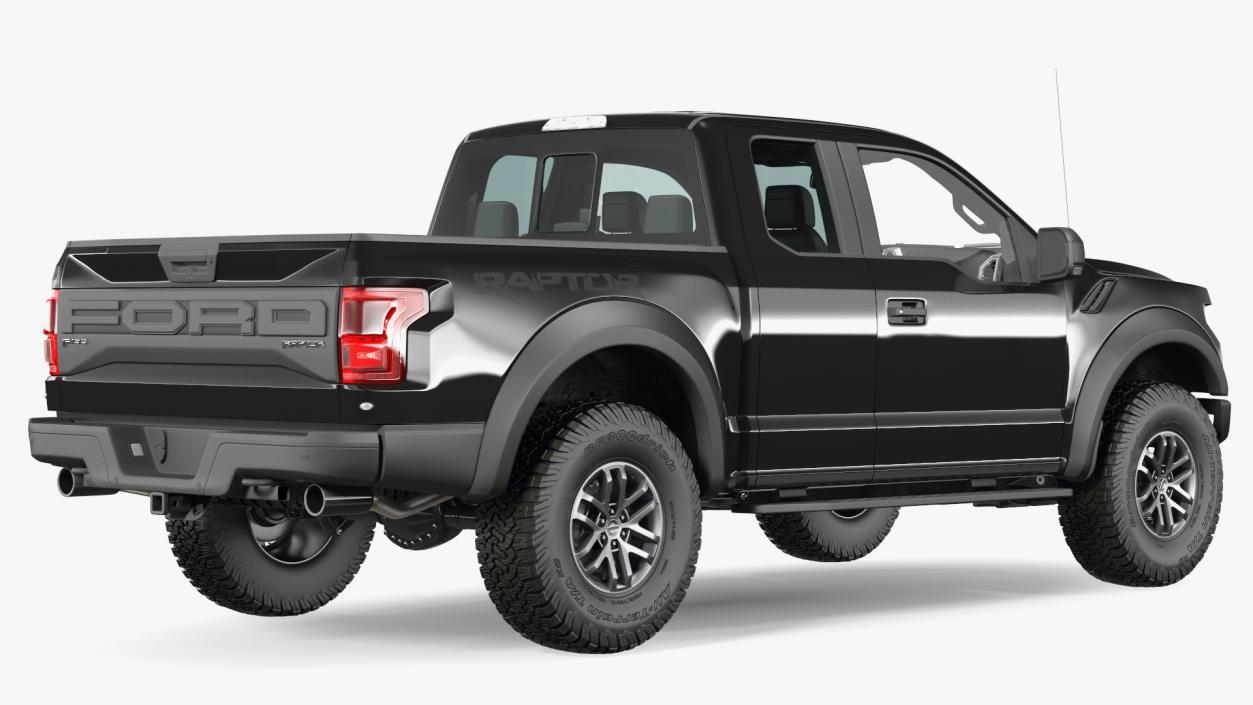 3D Black Ford F-150 Raptor 2017 model