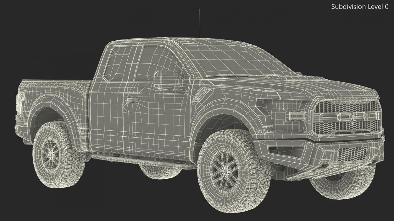 3D Black Ford F-150 Raptor 2017 model