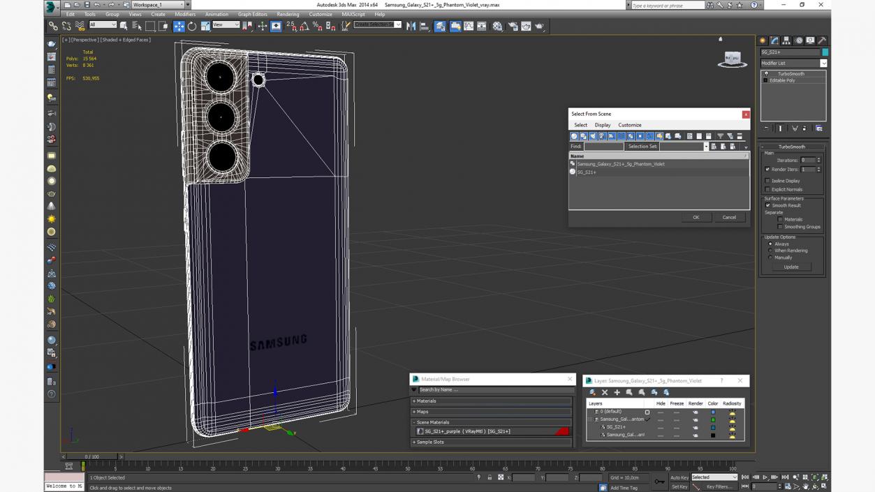 3D Samsung Galaxy S21 5g Phantom Violet