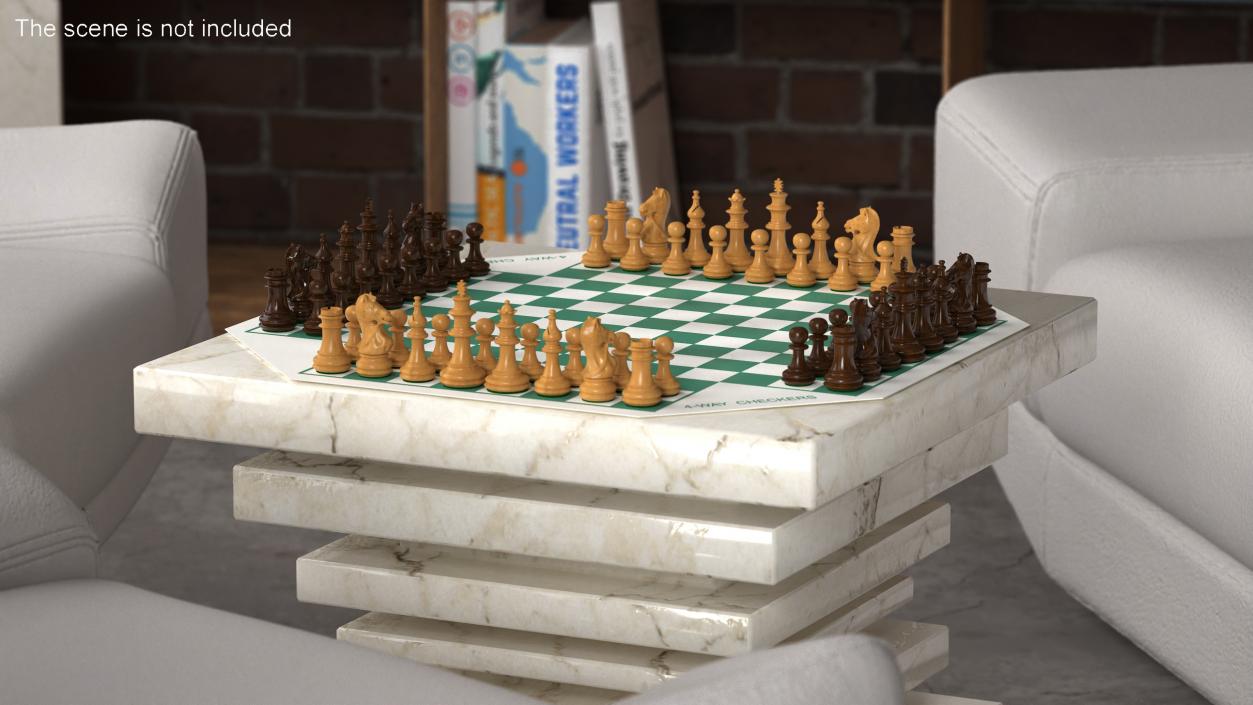 3D Checkers Board for 4 Players model