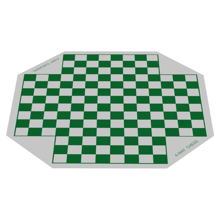 3D Checkers Board for 4 Players model