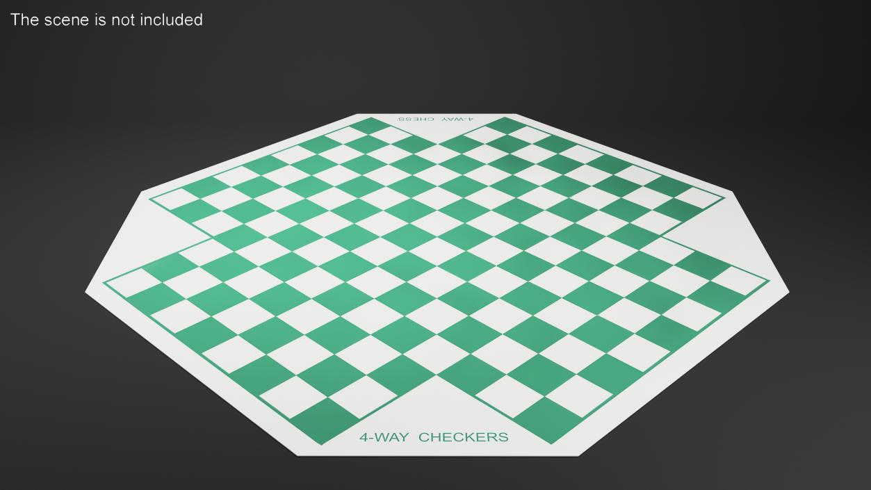 3D Checkers Board for 4 Players model