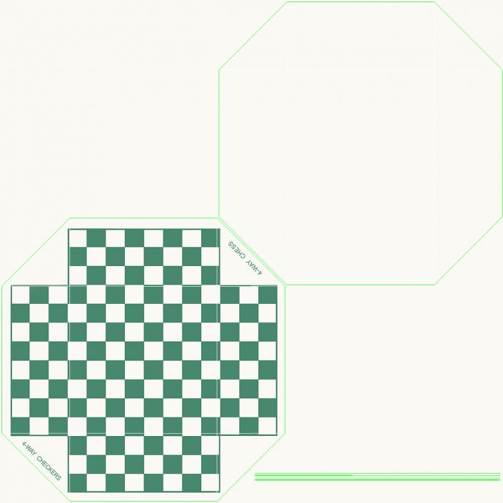 3D Checkers Board for 4 Players model