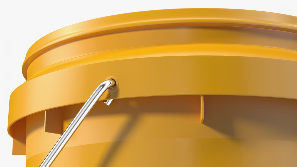 Plastic Buckets with Lid and Handle Set 3D model