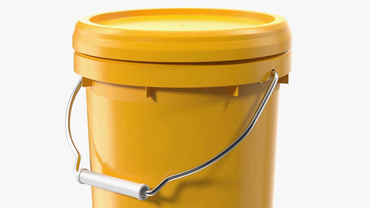 Plastic Buckets with Lid and Handle Set 3D model