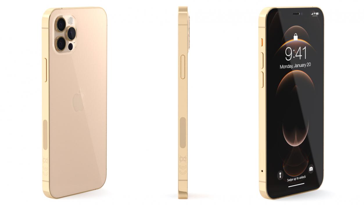 Apple iPhone 12 Pro Gold 3D model