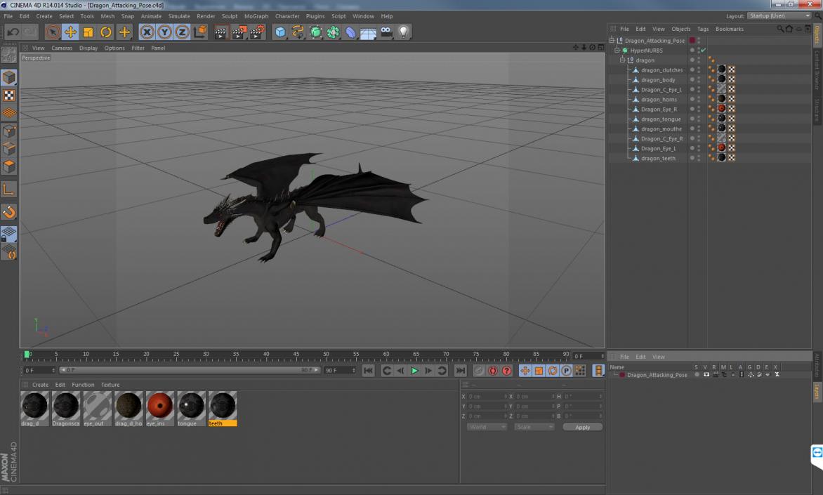 3D Dragon Attacking Pose