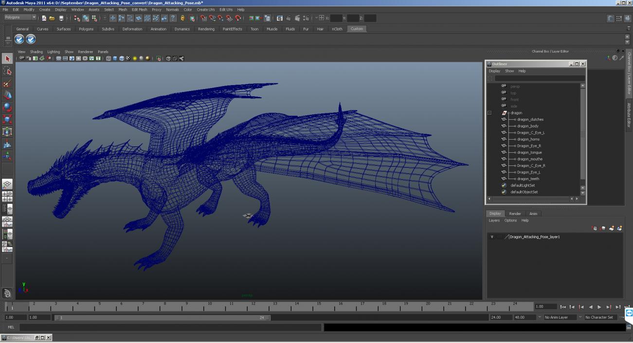 3D Dragon Attacking Pose