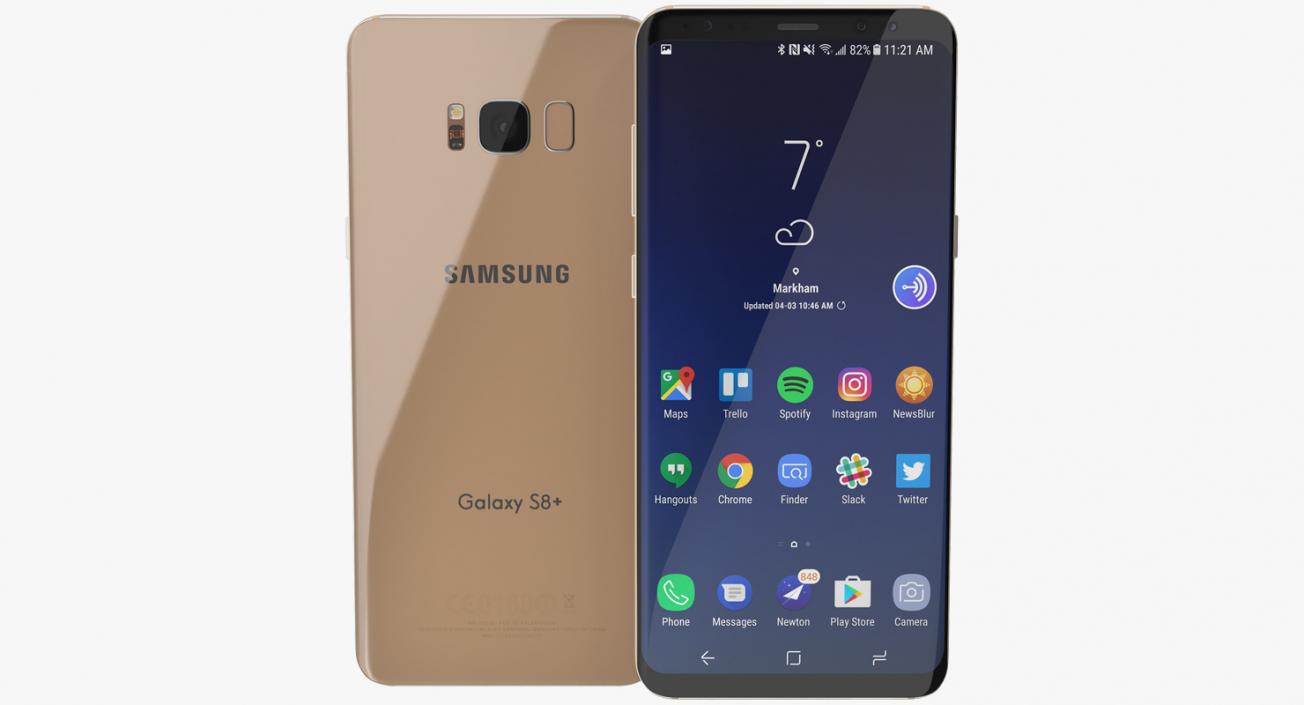 3D Samsung Galaxy S8 Plus Maple Gold model