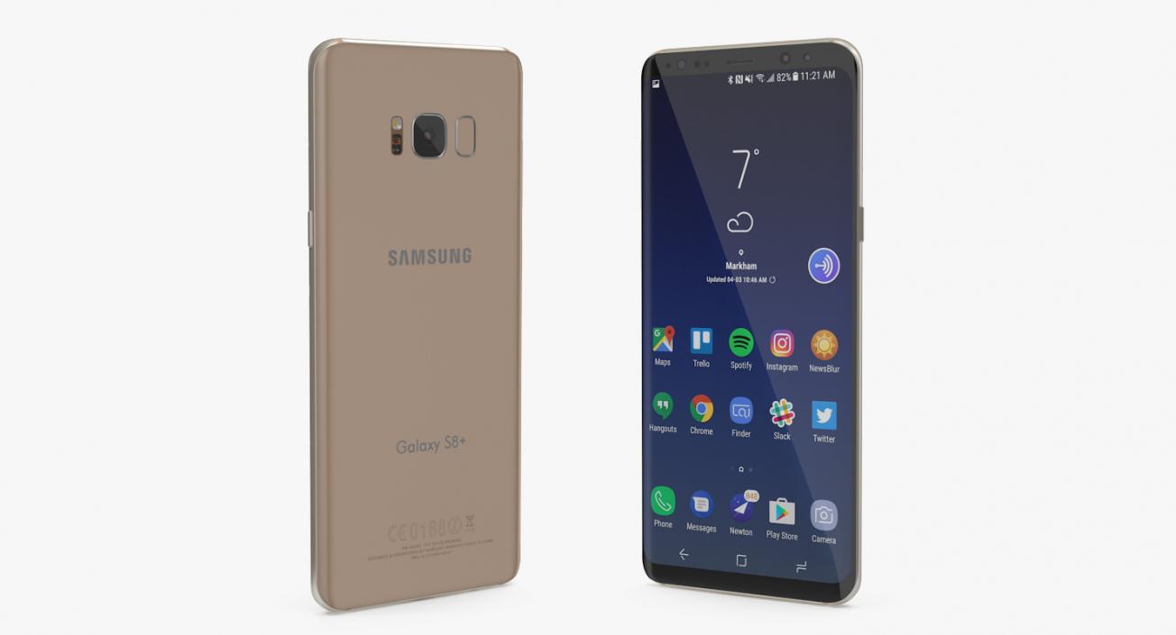 3D Samsung Galaxy S8 Plus Maple Gold model