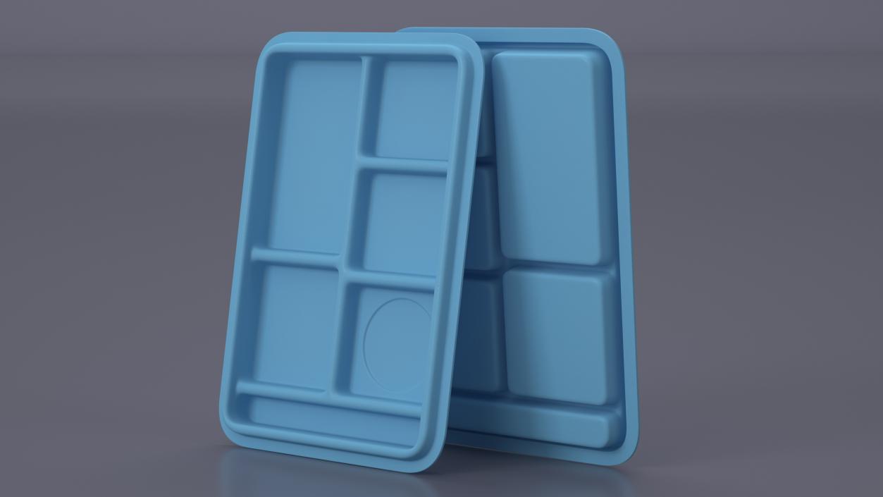 3D Compartment Meal Tray Blue 2 model