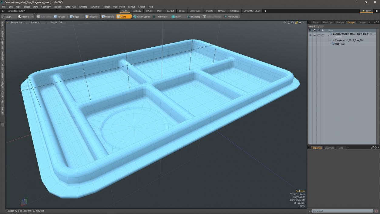 3D Compartment Meal Tray Blue 2 model