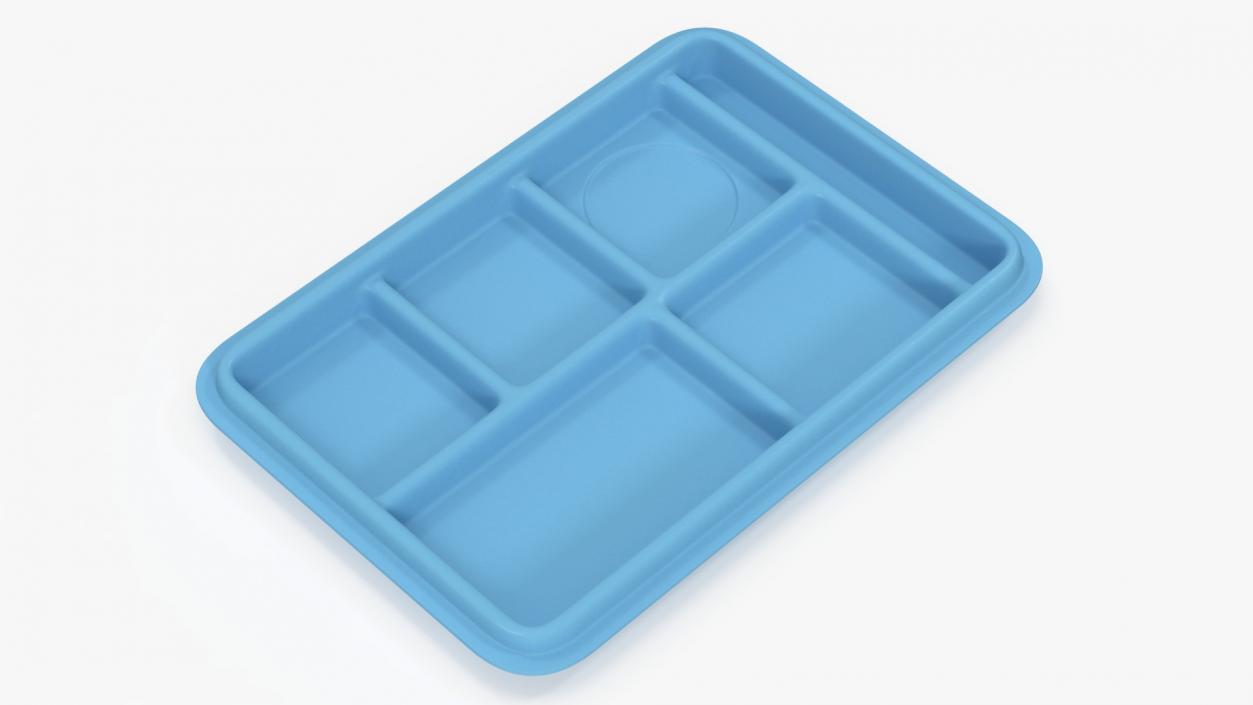 3D Compartment Meal Tray Blue 2 model