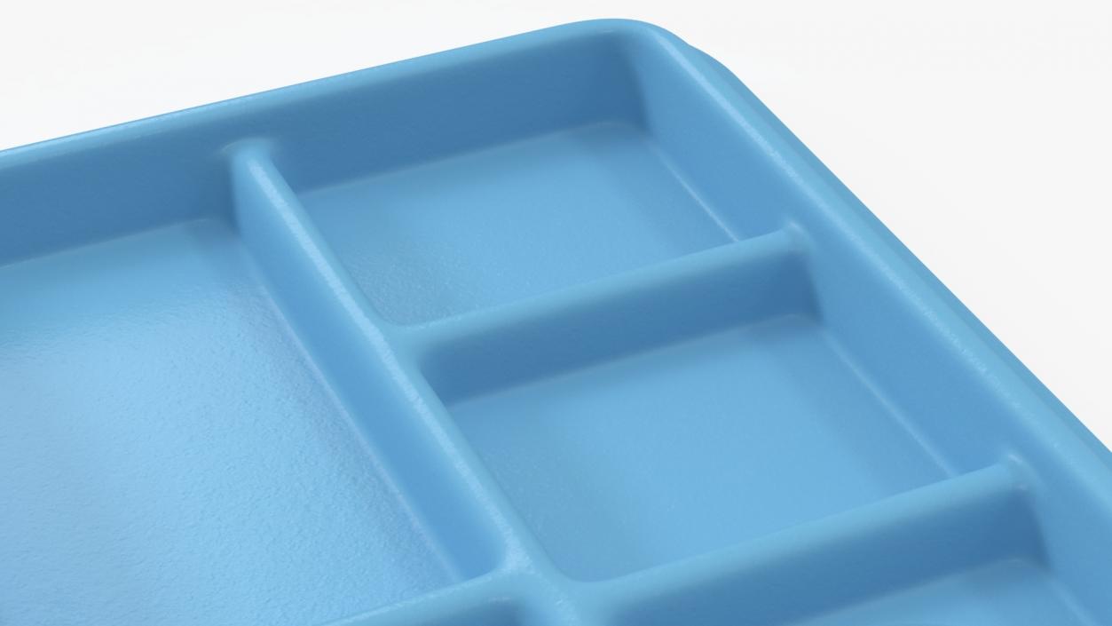 3D Compartment Meal Tray Blue 2 model