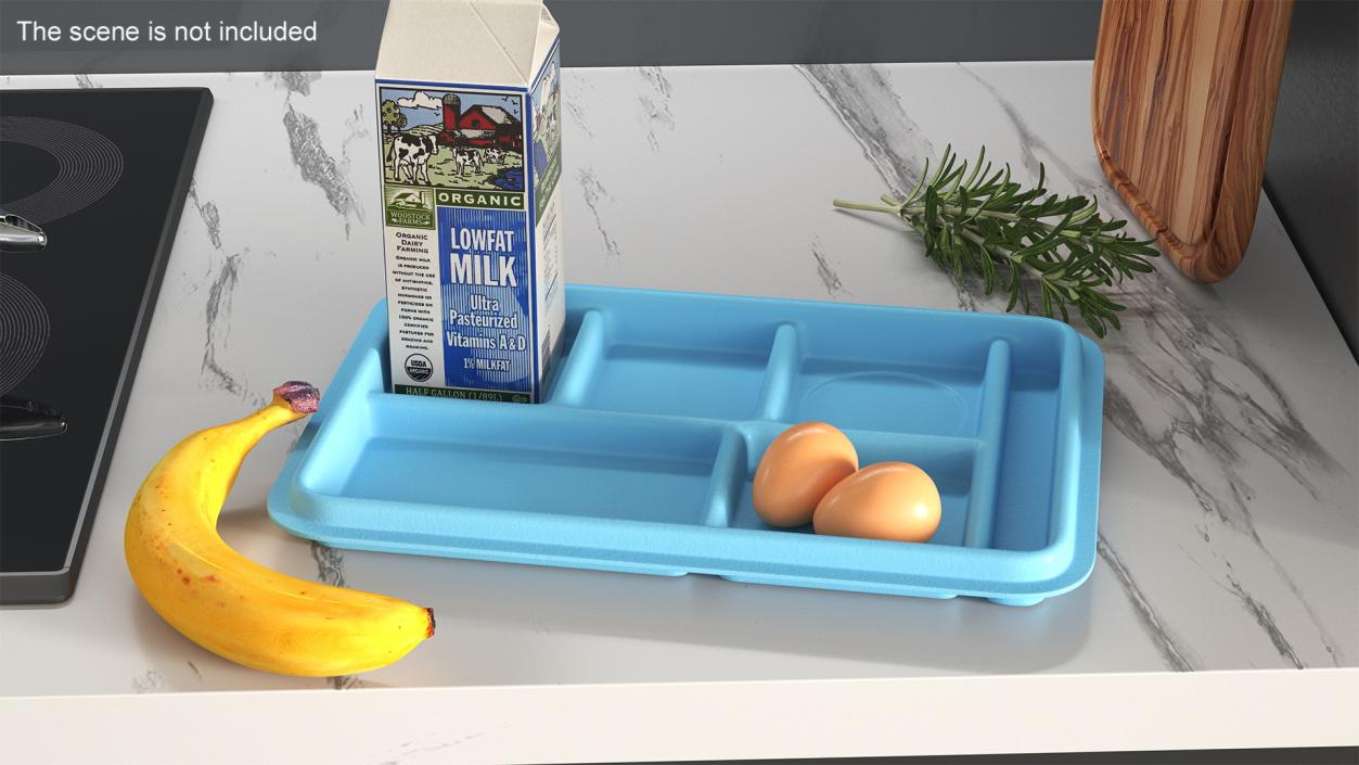 3D Compartment Meal Tray Blue 2 model