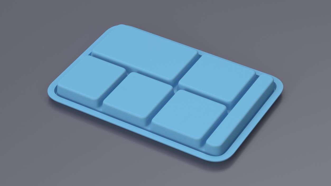 3D Compartment Meal Tray Blue 2 model