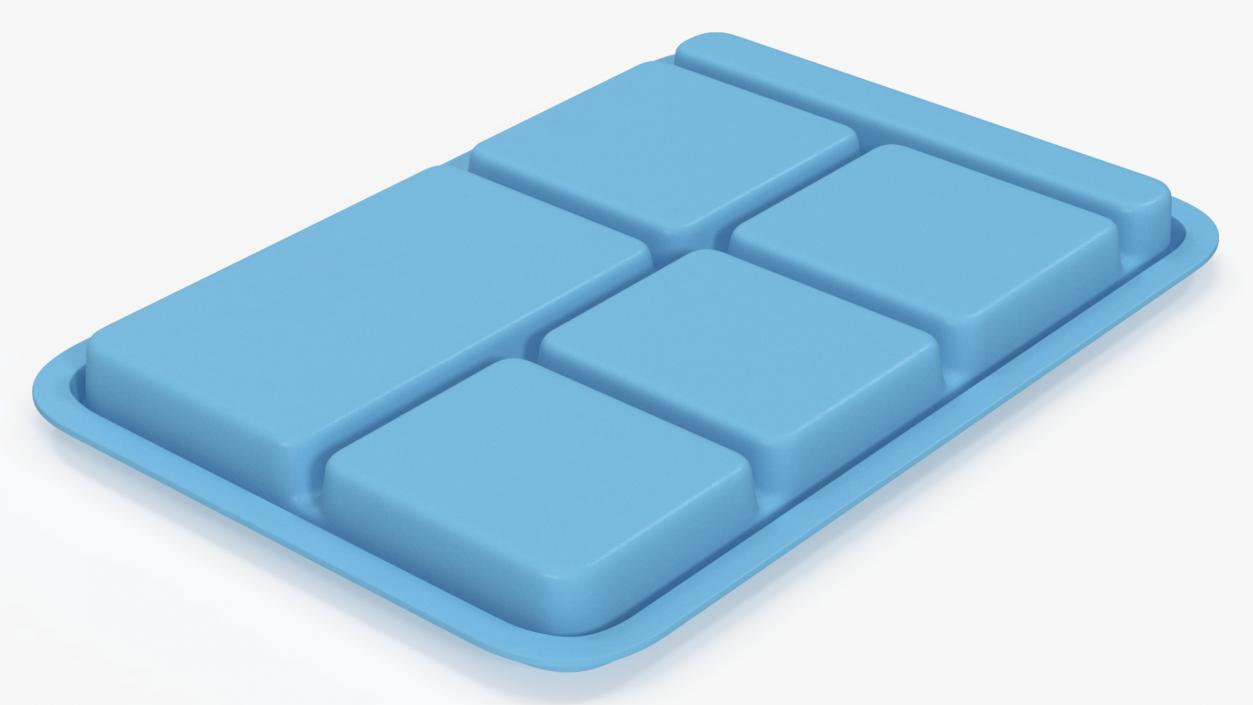 3D Compartment Meal Tray Blue 2 model