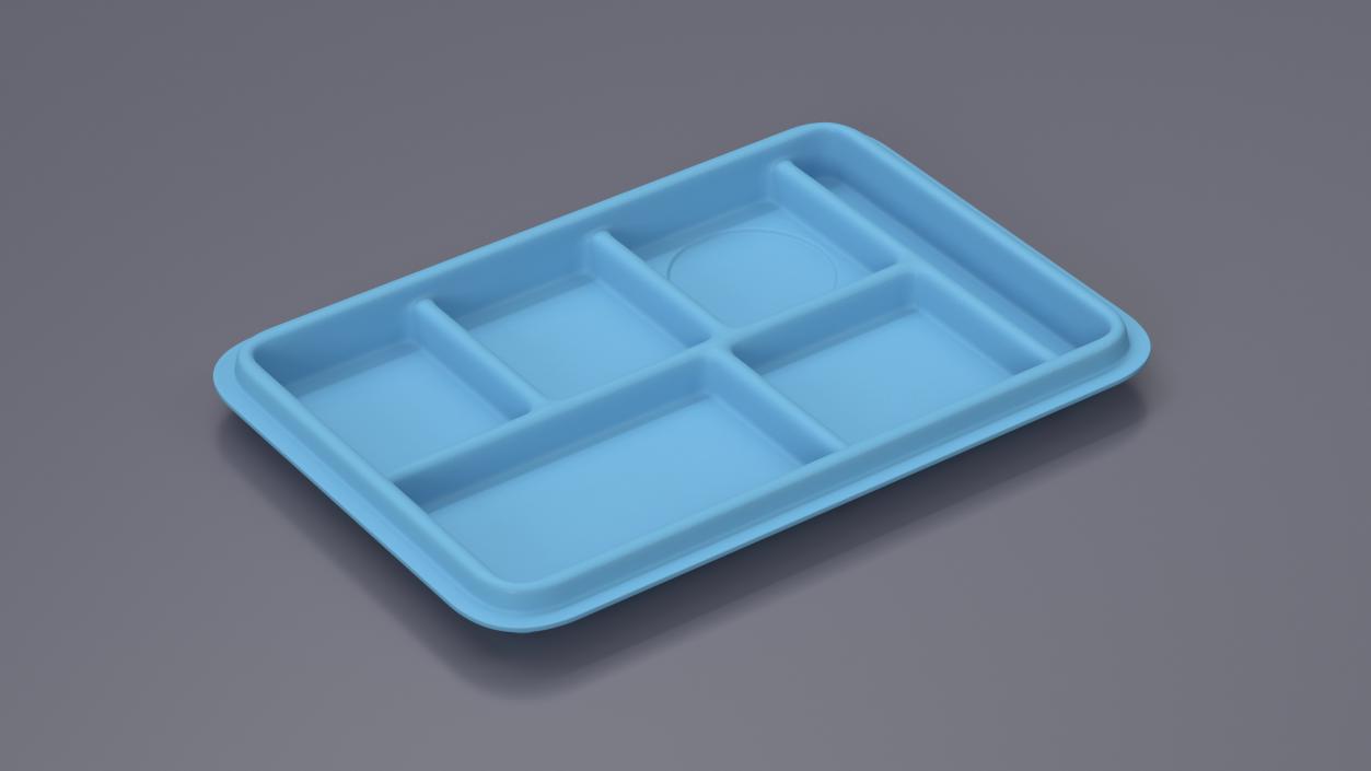 3D Compartment Meal Tray Blue 2 model