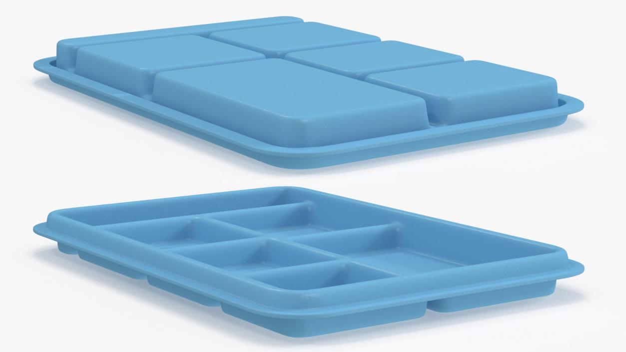 3D Compartment Meal Tray Blue 2 model