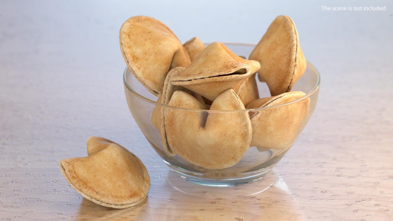 3D Fortune Cookies in Bowl model