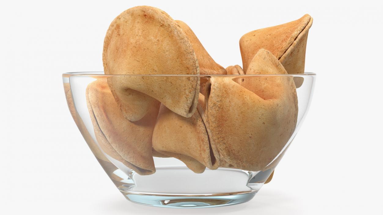 3D Fortune Cookies in Bowl model