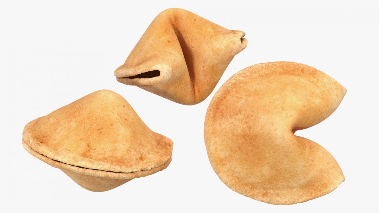 3D Fortune Cookies in Bowl model