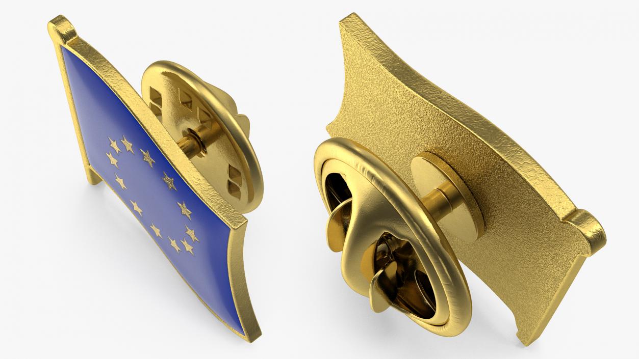 European Union Flag Lapel Pin 3D model