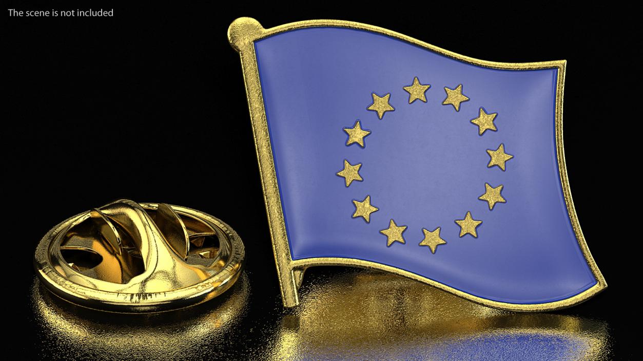 European Union Flag Lapel Pin 3D model