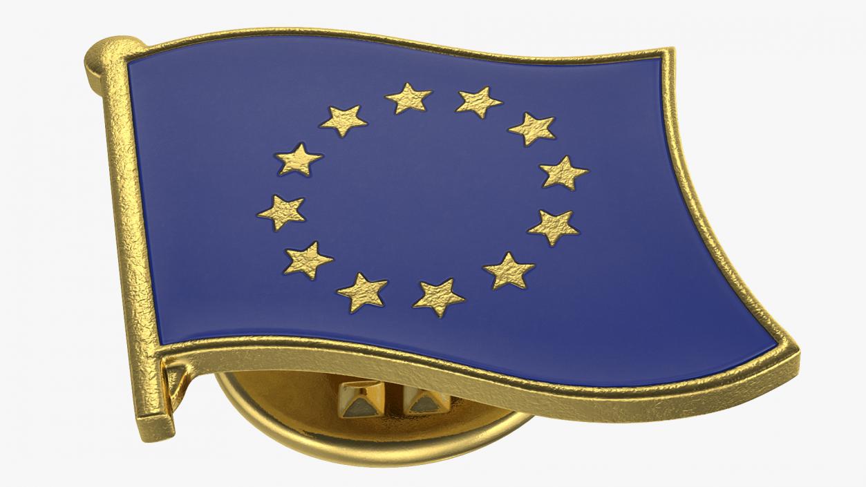 European Union Flag Lapel Pin 3D model