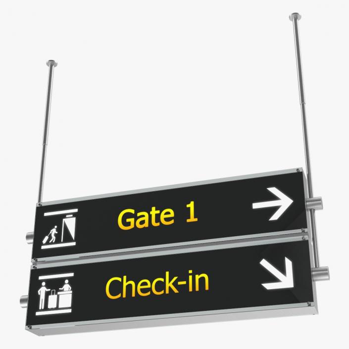 Airport Signs Gate Check 3D model