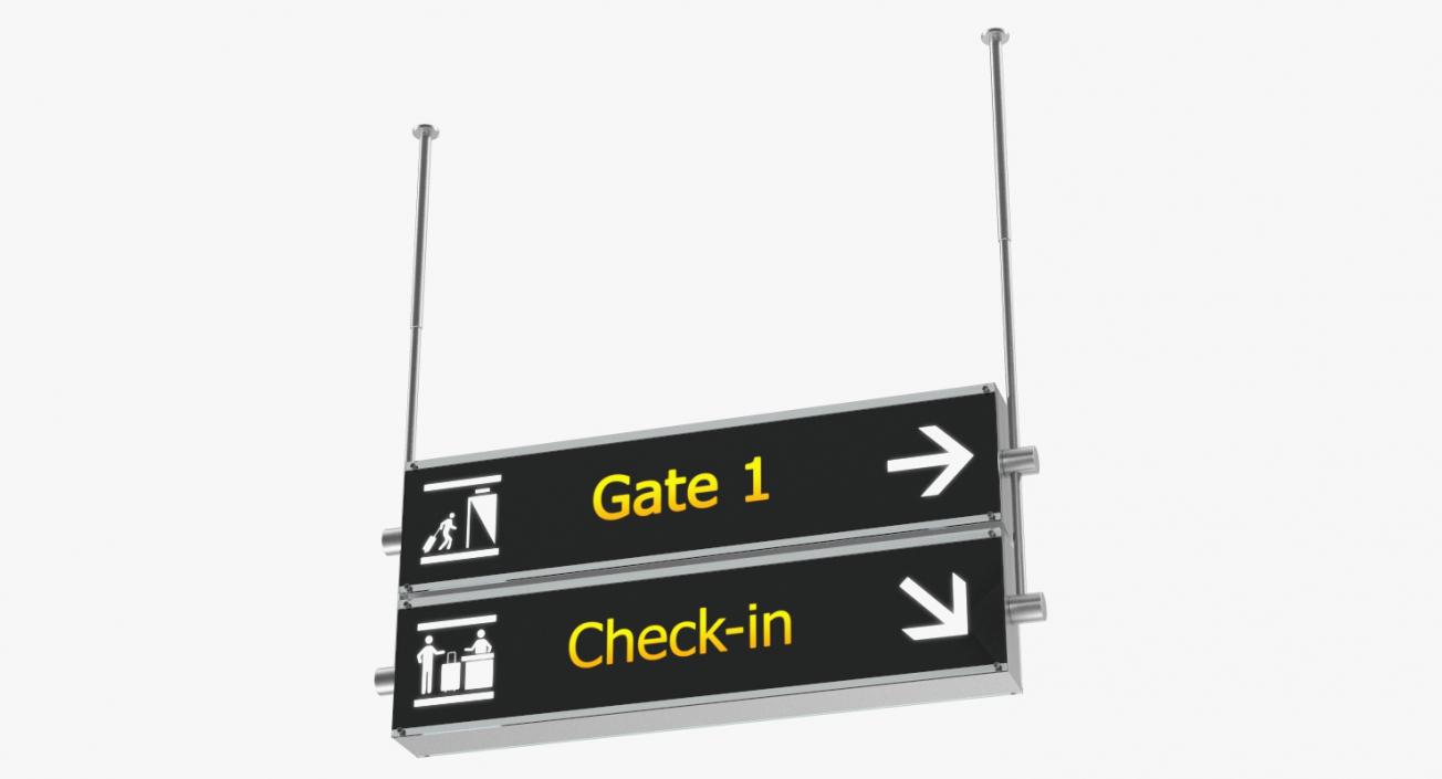 Airport Signs Gate Check 3D model