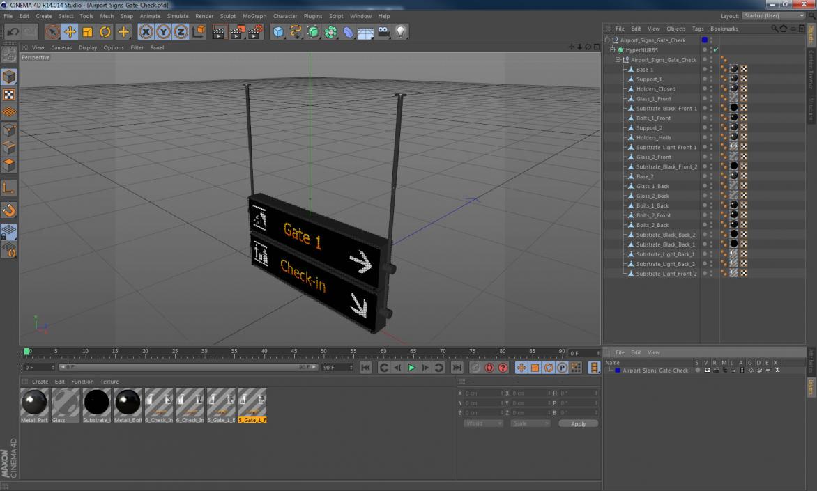 Airport Signs Gate Check 3D model
