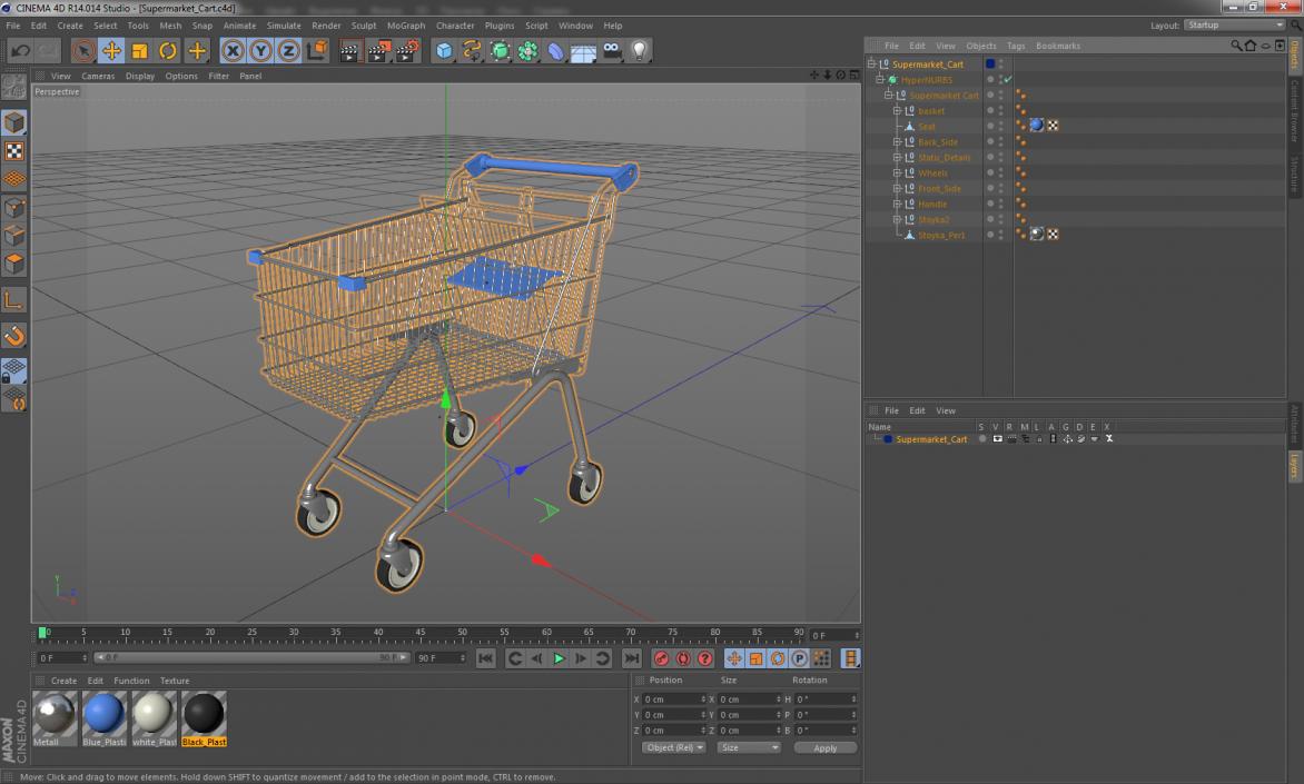 3D Supermarket Cart